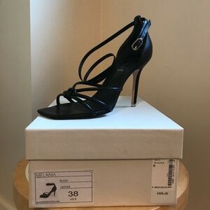 Black Suede Studio Strappy Ankle Heels